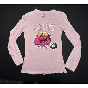 Y2K 2008 Mr. Men Little Miss Chatterbox Roger Hargreaves AOP T Shirt NWT